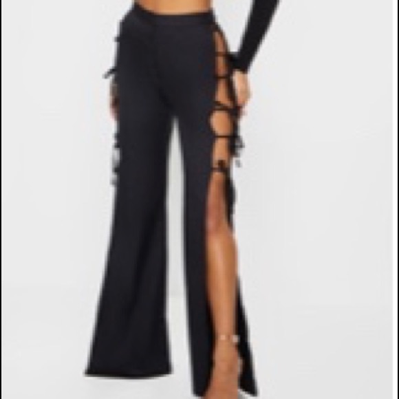 pretty little thing black flares
